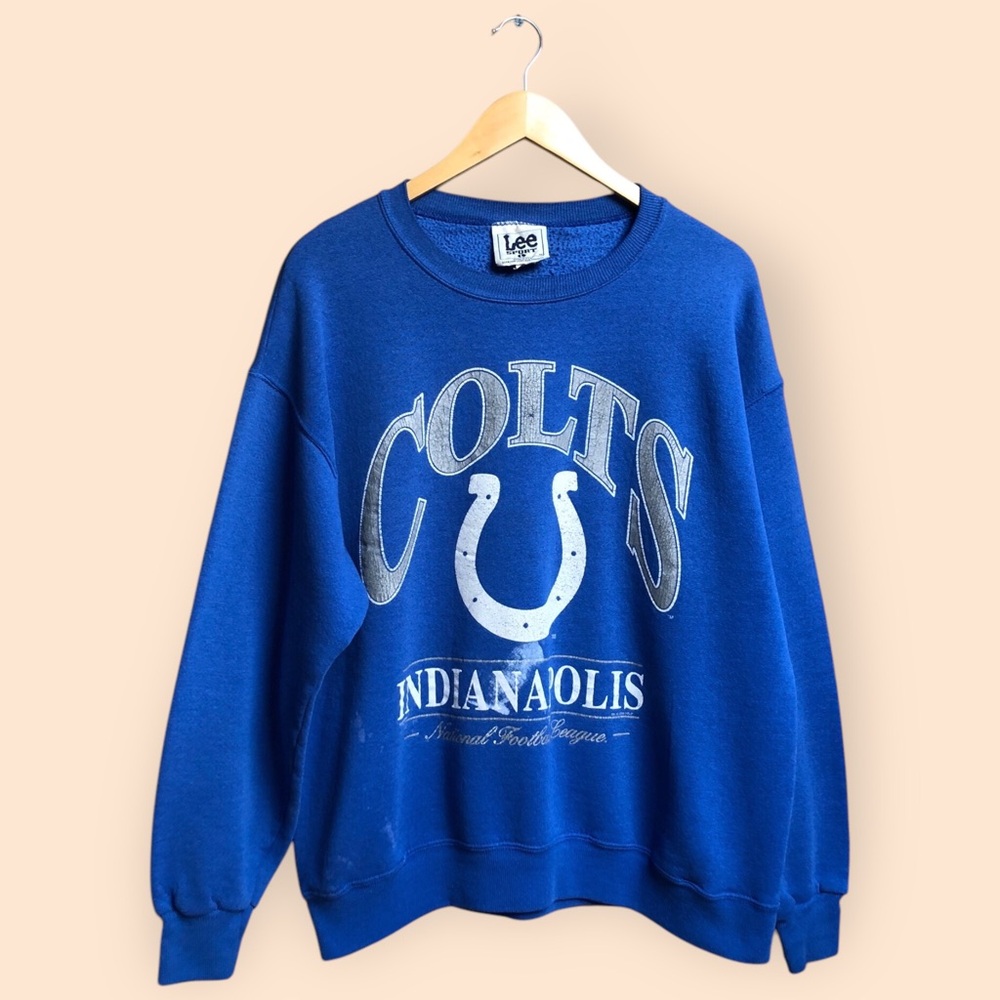 Vintage 1998 Lee Sport Indianapolis Colts NFL Blue Crewneck Sweatshirt USA MEN L